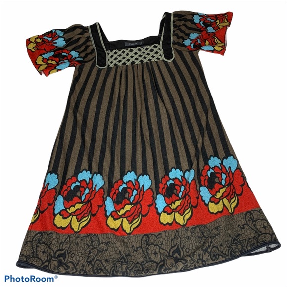 Anthropologie Dresses & Skirts - Theme Anthropologie Brown Striped Poppy Dress size Small